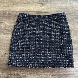 FINAL PRICE❗️CLOSET CLOSING J. Crew Navy Blue Tweed Mini Skirt Size 2
